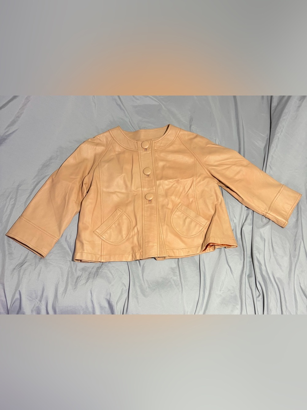 Chico’s 100% Genuine Leather Blush Jacket Size 2
